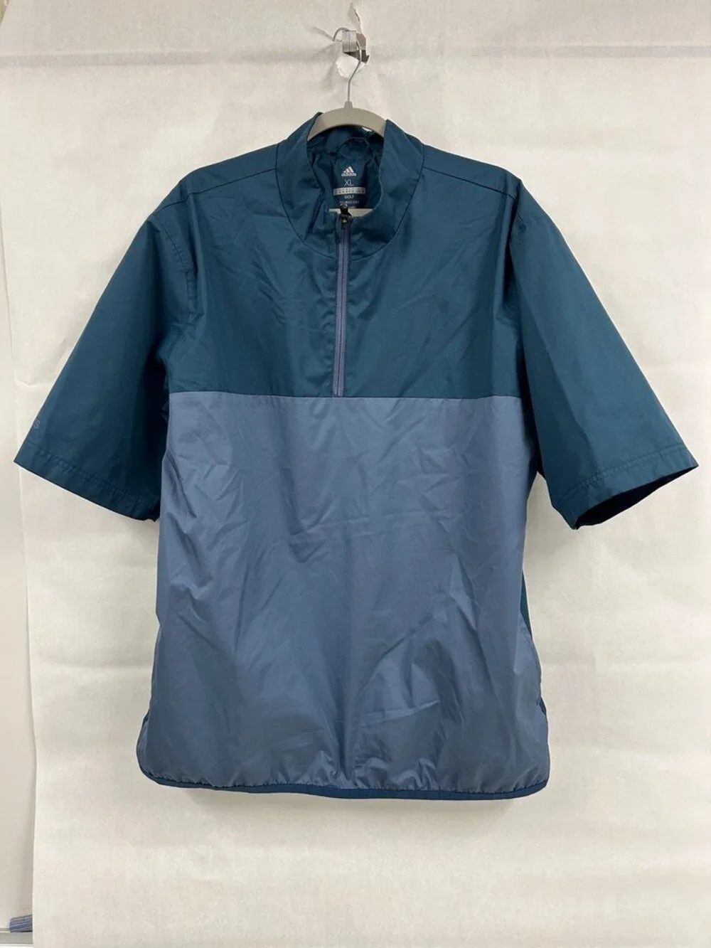 Nike Golf XL Windbreaker Pullover Blue Colorblock Short Sleeve Quarter Zip Sport